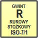 Piktogram - Norma gwintu: R - Gwint rurowy stożkowy ISO-7/1